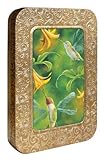 Tree-Free Greetings Noteables Notecards In Reusable Embossed Tin, 12 Card Assortment, Recycled, 4 x 6 Inches, Ruby Wings, Multi Color (76019)