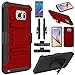 Note 5 Case, EC™ Hard Shock-Resistant Heavy Duty Armor Holster Protective Case Cover with Belt Swivel Clip + Kickstand for Samsung Galaxy Note 5 (Red/Black)