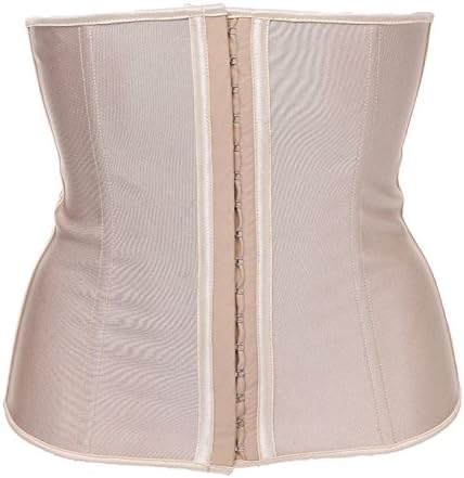 Nynelsong Women's Latex Waist Trainer Underbust Corset for Hourglass Weight Loss Body Shaper Cincher,Beige-S