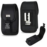 Heavy Duty Rugged Canvas Case with Velcro Locking Clip Closure and Metal Clip on the back for Kyocera Brigadier. Also has canvas belt loop underneath the clip. Perfect for Motorcycle Riders.