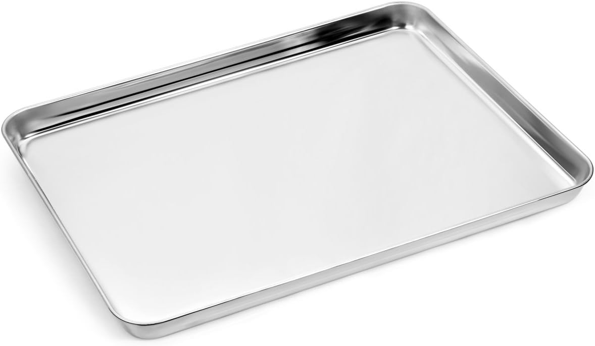 Zacfton Baking sheets Rack Set, Cookie pan Nonstick Cooling Rack & Cookie sheets Rectangle Size 16 x 12 x 1inch, Stainless Steel & Non Toxic & Healthy, Superior Mirror Finish & Easy Clean: Kitchen & Dining