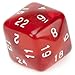 Wiz Dice 24 Sided Translucent Red with White Numbers Polyhedral Dice