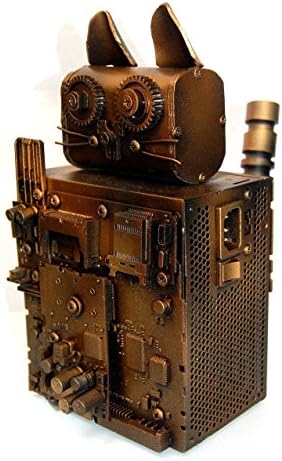 Leo the Kitty Cat - One of A Kind Mixed Media &amp; Metal Large Sculpture, Antique Gold