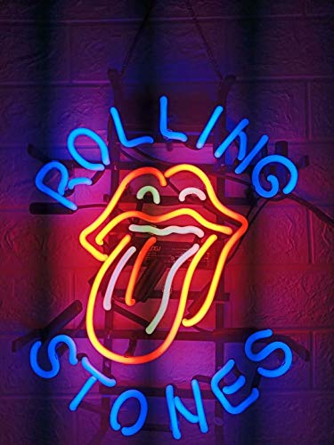 LDGJ Neon Signs for Wall Decor Handmade Sign Home Rolling Stone Beer Bar Pub Recreation Room Lights Windows Glass Party