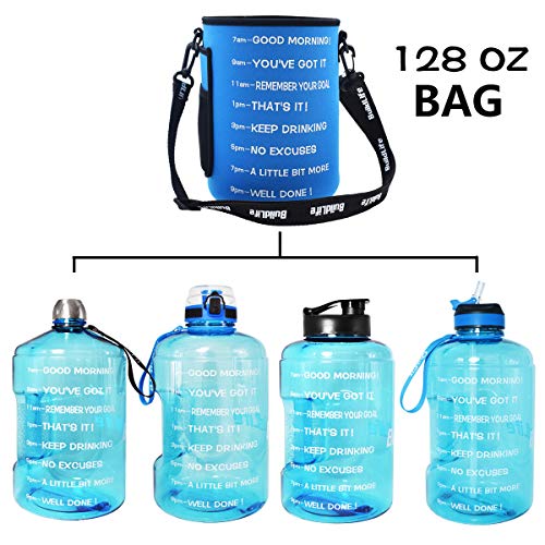 BuildLife Gallon Water Bottle Sleeve with Time Marker for Measuring