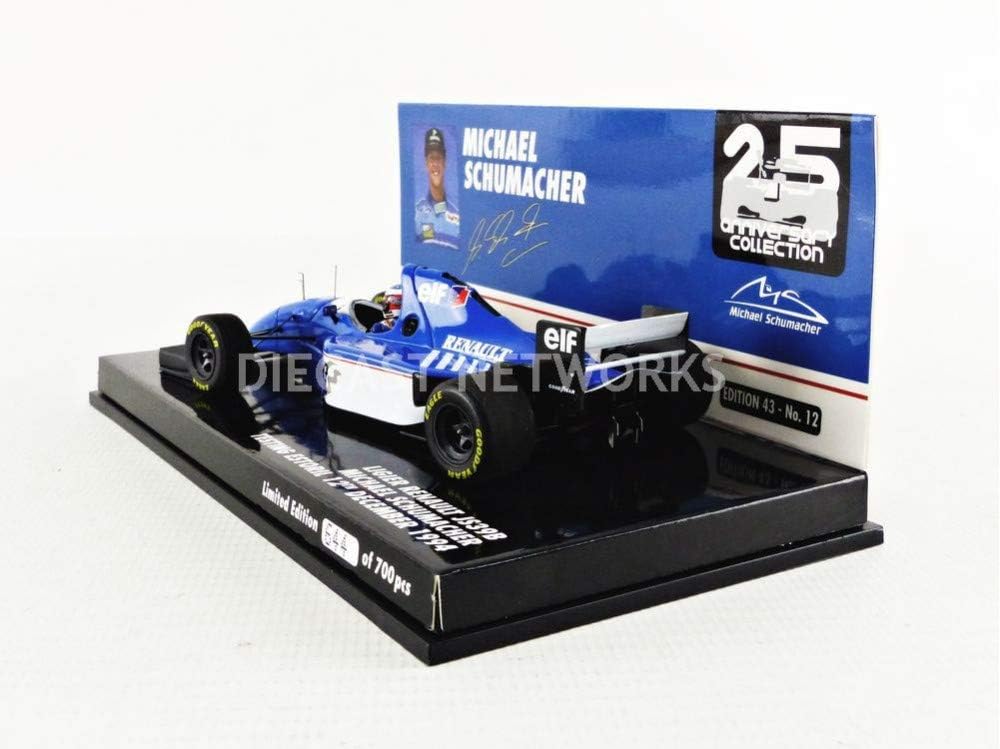 Minichamps 517944399 1:43 Ligier Renault Js39B-Michael Schumacher Test Estoril 1994, Mutli - Image 5