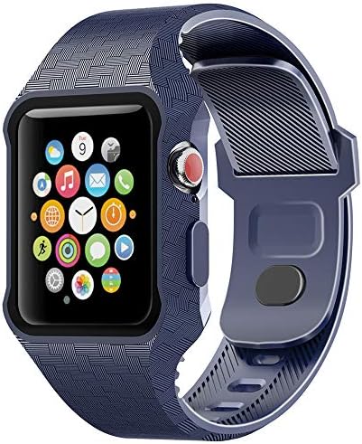 GAISHI Compatible for Apple Watch 4 Case 44mm 2018, Sport Outdoor Shockproof Rugged Protective Case with Strap Bands for Apple Watch Series 4 Men Women, Blue
