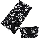 12-in-1 Headwear - Versatile Outdoors & Daily Headwear - Works as Skull Face Mask, Motorcycle Headband, Bandana. Seamless & Moisture Wicking Microfiber for Riding, Cycling. Lab Tested UPF 30