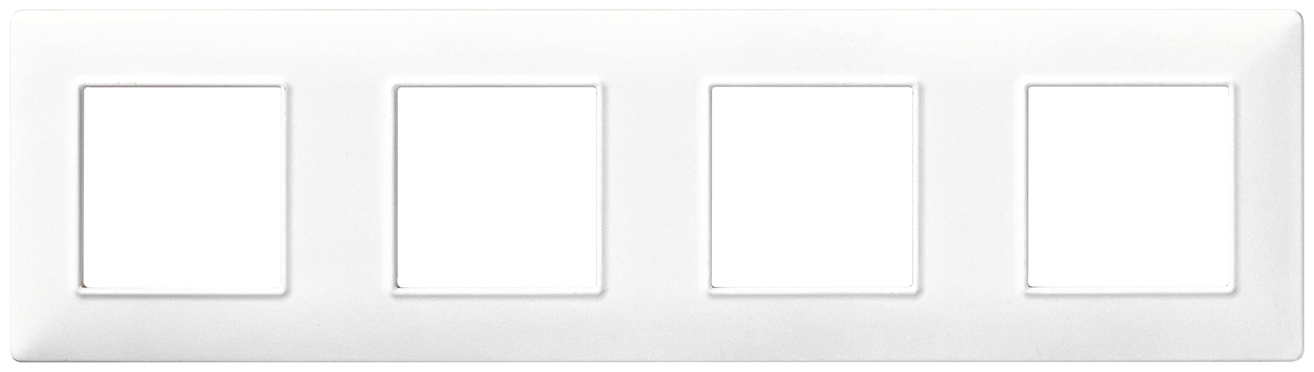 Vimar Plana 14669.01 Cover Frame 8 Modules (2+2+2+2, Axle Distance 71 mm), Technopolymer, White