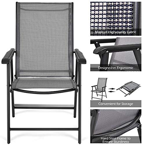 Giantex Set of 2 Patio Dining Chairs, Outdoor Chairs, Portable Folding
