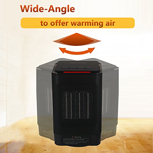 KEYNICE Electric Table Heater 950/450W Warming 5-inch Portable Ceramic Personal Space Heater with Over Heat Protection, Tip over Protection Mini Heater for Home Office Indoor Use - Black