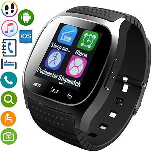 Smart Watch Bluetooth Smartwatch Touch Screen Anti-Lost Camera Remote Pedometer Fitness Tracker Wristwatch Phone Compatible with Android iOS System Samsung LG HTC iphone 8 7 6S