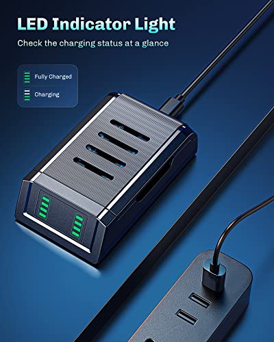 VOYEE Charger for Xbox Controller Battery Pack, 3x2600mAh High Capacity Rechargeable Pack with Fast Station, Led Indicator, Protective Shell One/S/X/Elite/Series X|S