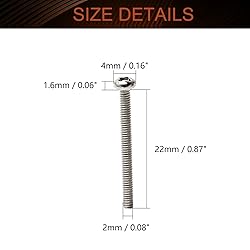 MroMax M2 x 22mm Machine Screws Pan Phillips Cross