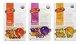 Organic, Sprouted Baby Cereal Assortment: Quinoa, Brown Rice, Oat - 7 Oz. (198 g) Each - 3 Pack Bundle