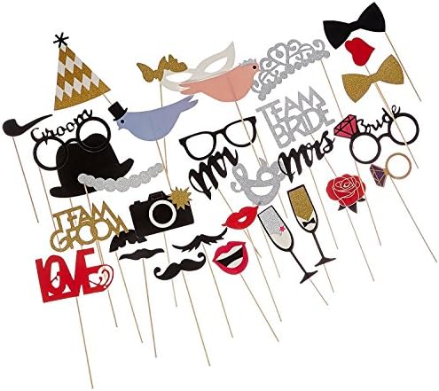 PHOTO BOOTH PROPS ON A STICK Customized Wedding Photo Booth Props - Preassembled and Ready To Use!