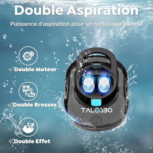 TALOSBO (2026 Upgrade) S1PRO Wireless Pool Robot, 120 Min Autonomy, Compact Pool Cleaner, Double Motor Above-Ground Pool Vacuum Cleaner, 2.5H Quick Charge, for Pools up to 100 m²