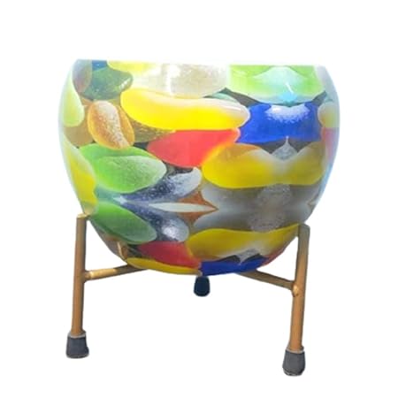 Arstory Gardening Iron Stand with Painted Pot (Model 1206M)