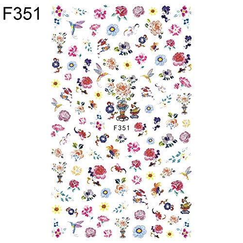 buyanputra Decorative Nail Art Floral Sticker,Women Fingernail Manicure DIY Decal Decor - Thumbnail 3