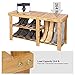 SONGMICS Bamboo Shoe Bench, Shoe Rack for Boots, Entryway Storage Organizer, 3-Tier Shoe Shelf, for Hallway, Bathroom, Living Room, Corridor, Natural ULBS06N