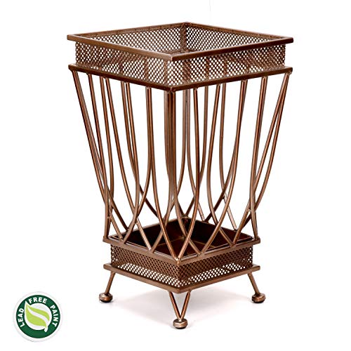 Dualplex Super Quality Umbrella Stand, Umbrella Holder, Antique Look Metal, Entry Hallway Décor, Square Style, w/Removable Drip Tray. Home, Office Decoration Rack Holds Umbrellas Canes Walking Sticks - Thumbnail 6