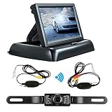 Backup Camera System Kit 4.3 Inch Foldable Monitor Digital TFT LCD Screen Display with Wireless Backup Camera for Vehicle Reversing Backup Parking