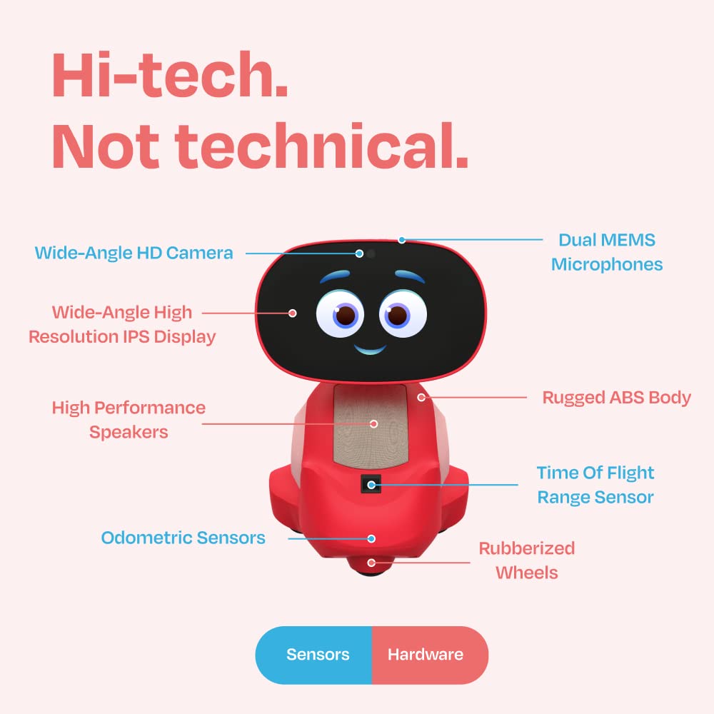 Miko 3: AI-Powered Smart Robot for Kids | STEAM Learning & Educational Robot | Interactive with Learning apps & Unlimited Games | Birthday Gift for Girls & Boys Aged 5-12| Red