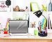 Simple Designs LD1015-BLK Flossy Organizer Desk Lamp with Charging Outlet and Lazy Susan Base, Black