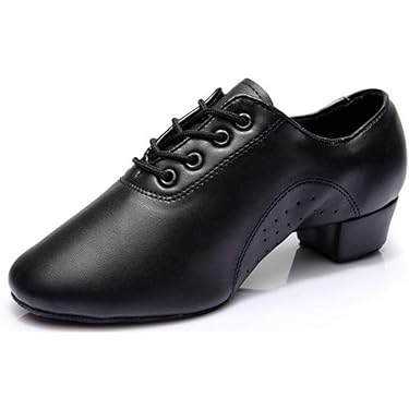 Keemi Men's Ballroom Dance Shoes - PU Leather, Anti-Slip Suede Sole, Lace-Up, Comfortable For Latin, Salsa, Tango, Waltz