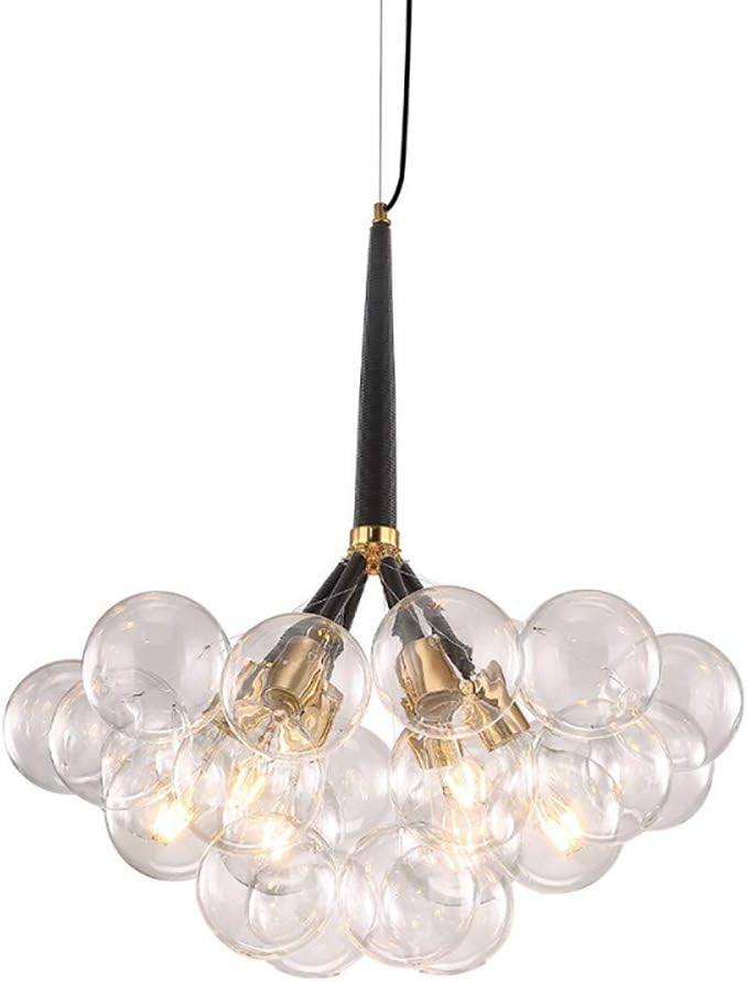 EDISLIVE 6-Light Glass Bubble Chandelier Ceiling Light Semi Flush Mount Light Minimalist 18 Globes Pendant Light (Pendant)