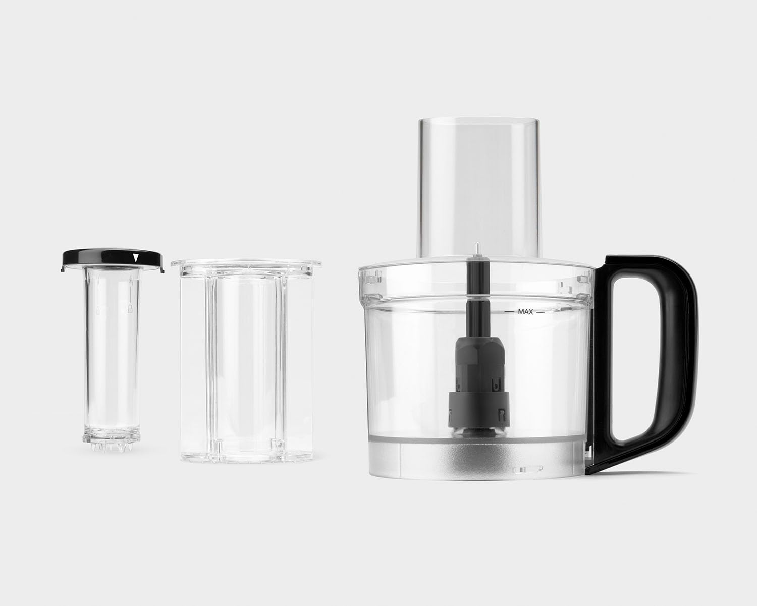 Photo 1 of (PARTIAL SET) nutribullet Food Processor 7c Work Bowl with Lid and Dual-Size Pusher, 450 watts, Black/Clear