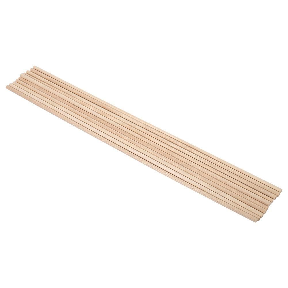 Beufee Wooden Stick, 10 Pcs Wooden Dowels Sticks for Crafting Unfinished Wood Dowel Rods Hardwood Sticks Long Wooden Sticks for Crafts DIY(4MM*30CM)