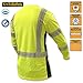 KwikSafety High Visibility Moisture Wicking Long Sleeve Safety Shirt | Silver Fishbone Design Reflective Tape | ANSI Class 3 Construction Security Safety Work wear for Men Women | Yellow L