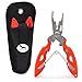 FREEHAWK® Multi Function Stainless Steel Fishing Pliers Curved Nose Scissors Braid Cutters Hook Removers Fishing Line Cutters with Nylon Sheath in Orange