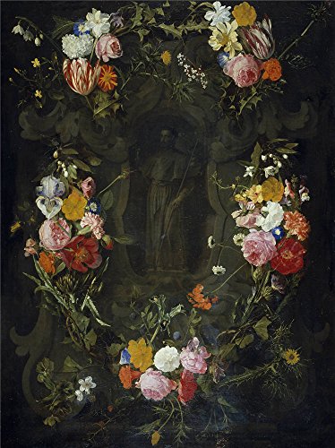Oil Painting 'Seghers Daniel Guirnalda Rodeando A San Francisco Javier 17 Century ' Printing On High Quality Polyster Canvas , 16 X 21 Inch / 41 X 54 Cm ,the Best Bar Artwork And Home Artwork And Gifts Is This High Quality Art Decorative Canvas Prints