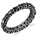 Black Sterling Silver Eternity Ring Engagement Wedding Band Ring with Black Cubic Zirconia CZ, 3mm SZ 8
