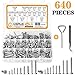 VIGRUE 640PCS M3/M4/M5/M6 Phillips Drive Wood Screw Assortment Kit, 304 Stainless Steel Self Tapping Screws Assortment Set (Round Head and Flat Head)