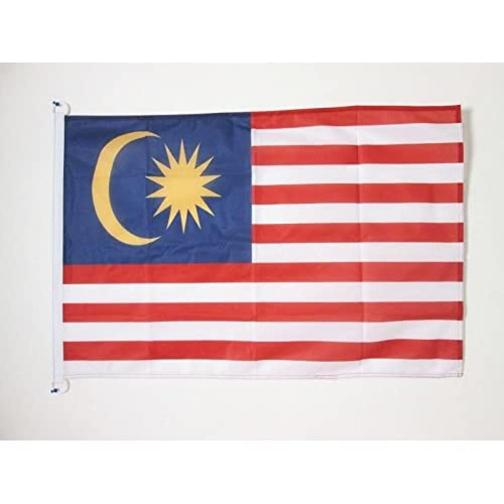 AZ FLAG - Malaysia Flag - 2x3 Ft - For Outdoor - Malaysian Banner Knitted Polyester with Two Plastic Rings - Fade Resistant - Vivid Colors - 2' x 3' Feet - 90x60 Cm