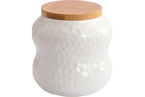 ALSKHEAS Ceramic Food Storage Containers with Lids, White Kitchen Canisters for Countertop, Small Food Containers Jar for Cof