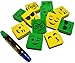 Magnetic Yellow/Green Smiley Faces Dry Erase Erasers for Whiteboard - 12 in Pack. Cleaning White Board - Two Side Markers - for Student and Teachers - Useful at School Office & Home from BundleStuff