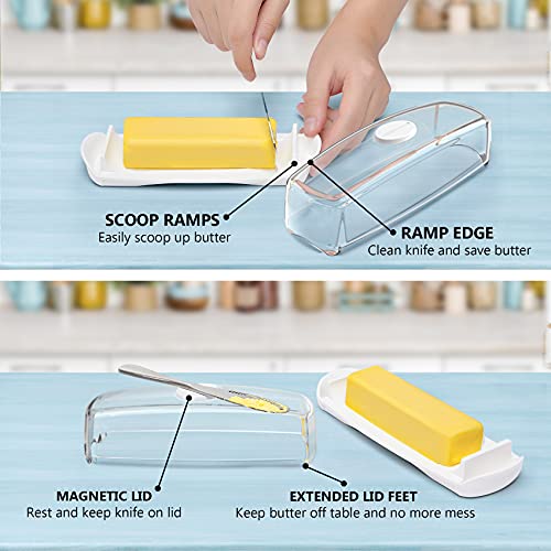 Butter Dish with Lid, Light Butter keeper for Counter with