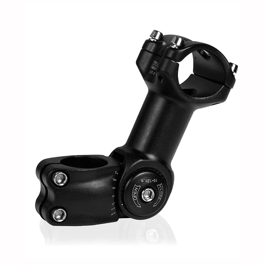 ANCLLO Adjustable Bike Stem ±60 degree 25.4mm Adjustable Mountain Bike Stem Riser 110 mm Bicycle Handlebar Extender Bike Fork Extender for Mountain Bike, Road Bike, Cycling