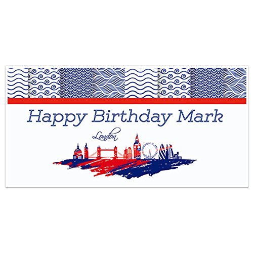 Amazon Com London Blue Red Skyline Birthday Banner Party