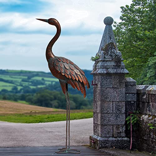 chisheen Outdoor Garden Crane Statues and Sculptures Metal Yard Art Statue for Garden Decoration