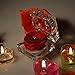 DeFancy Handmade Preserved Rose with Acrylic Crystal Ring Box for Proposal Engagement (Red)