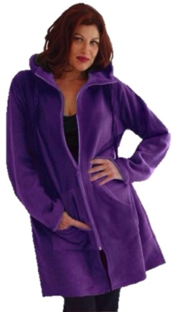 LOTUSTRADERS Coat Jacket Zipper Hooded Pocket Sporty Soft Fleece J154