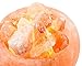 HemingWeigh Hand Crafted Rock Salt Bowl Lamp with Himalayan Salt Chips, Wood Base, Electric Wire & Bulb
