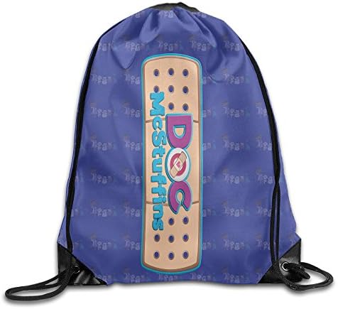 Doc McStuffins Logo White Drawstring Backpack Bag