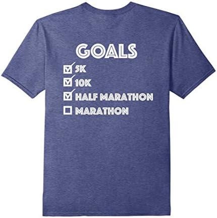 Mens Motivational Running Shirt - Next Goal Marathon XL Heather Blue