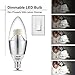 LOHAS Dimmable LED Candelabra Bulb, 6-Watt (60 Watt Equivalent) Daylight White 5000K Light Bulbs, E12 Candelabra Base LED Light Bulbs for Home, 550 Lumens LED Lights, Torpedo Shape LED Bulb(3 Pack)